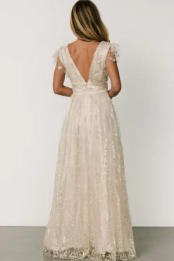 Baltic Born Karina Shimmer Gown | Ivory + Silver