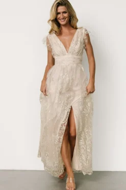 Baltic Born Karina Shimmer Gown | Ivory + Silver