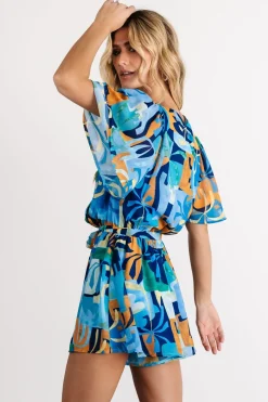 Baltic Born Karissa Romper | Blue Multi Print