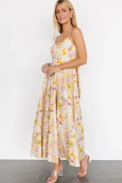 Baltic Born Katalina Back Tie Midi Dress | Pastel Multi