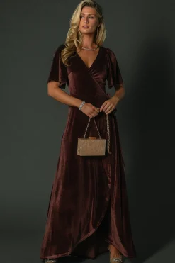Baltic Born Katelyn Velvet Maxi Wrap Dress |