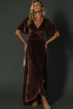 Baltic Born Katelyn Velvet Maxi Wrap Dress |