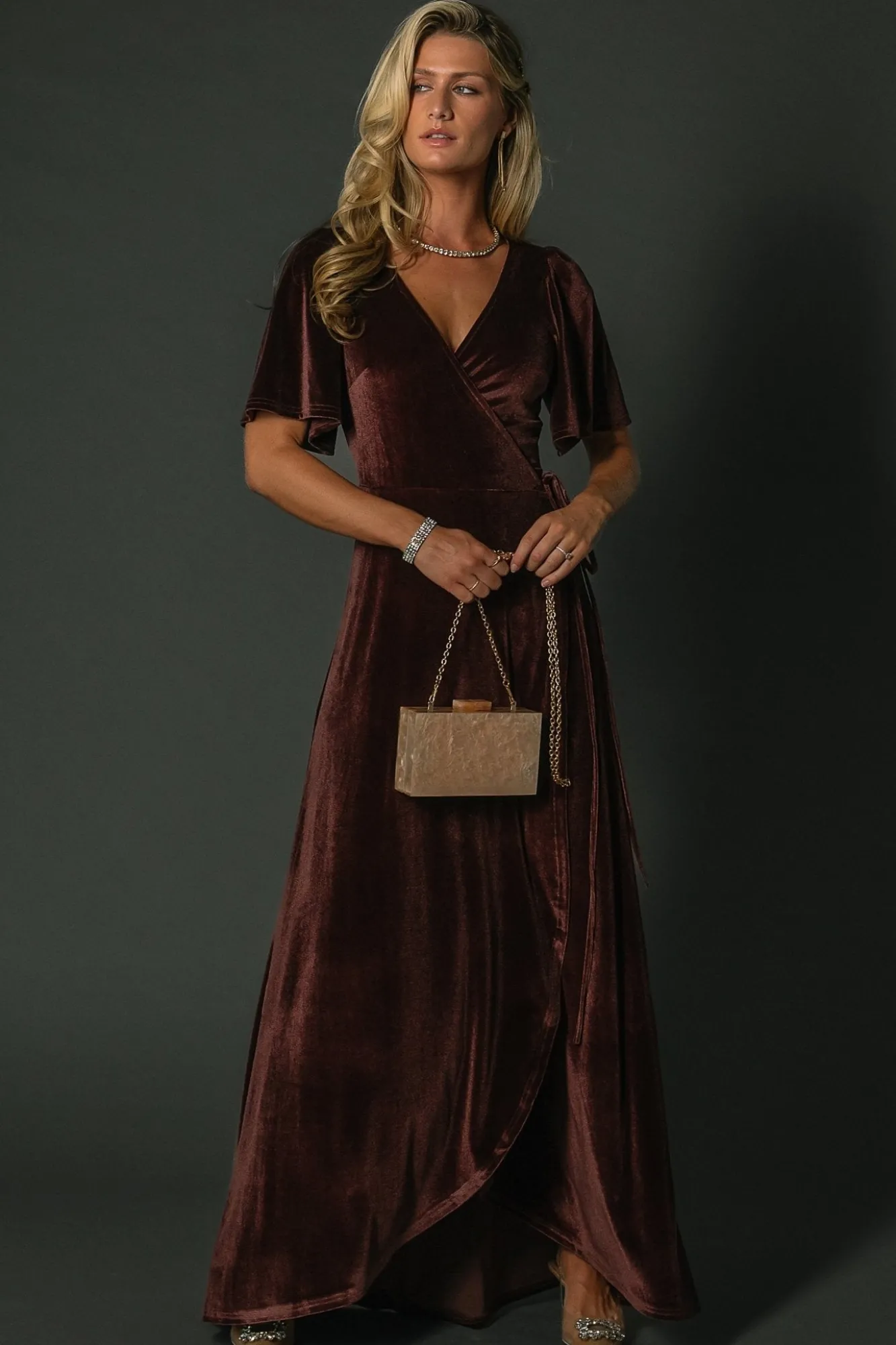 Baltic Born Katelyn Velvet Maxi Wrap Dress |