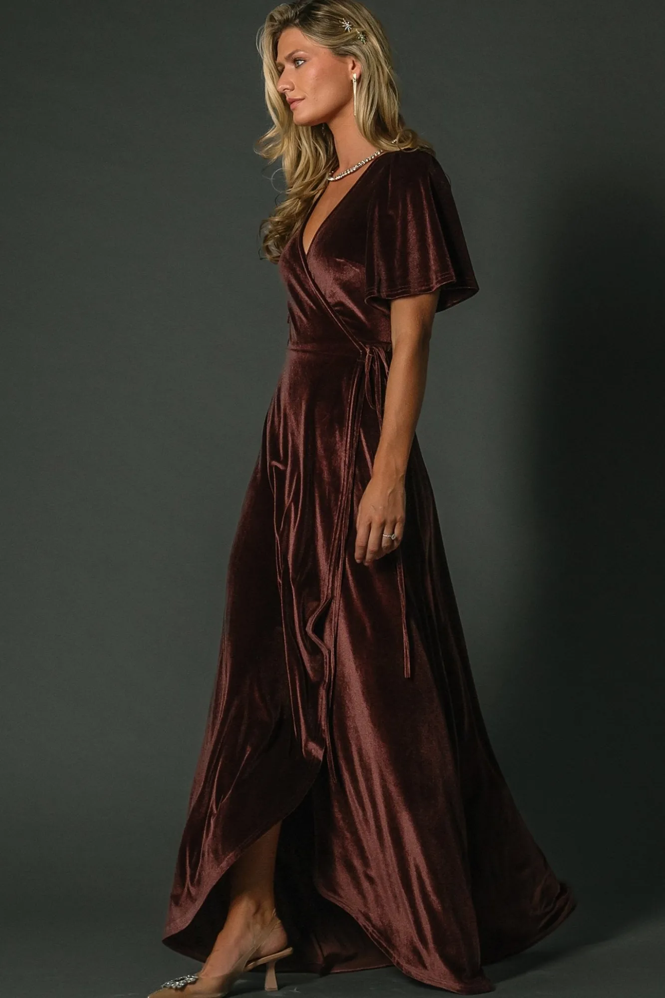Baltic Born Katelyn Velvet Maxi Wrap Dress |