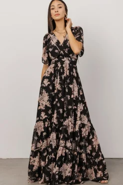 Baltic Born Katherine Maxi Dress | Black + Blush Floral