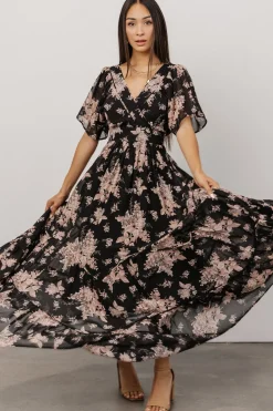 Baltic Born Katherine Maxi Dress | Black + Blush Floral