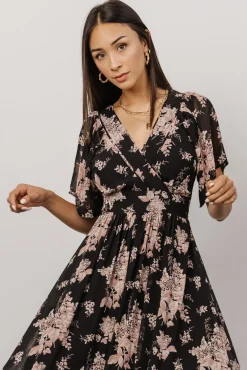 Baltic Born Katherine Maxi Dress | Black + Blush Floral