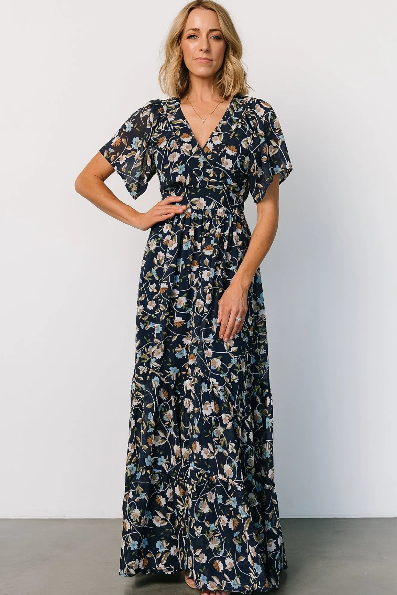 Baltic Born Katherine Maxi Dress | Dark Blue Floral