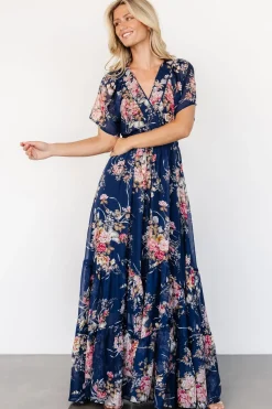 Baltic Born Katherine Maxi Dress | Navy + Pink Floral
