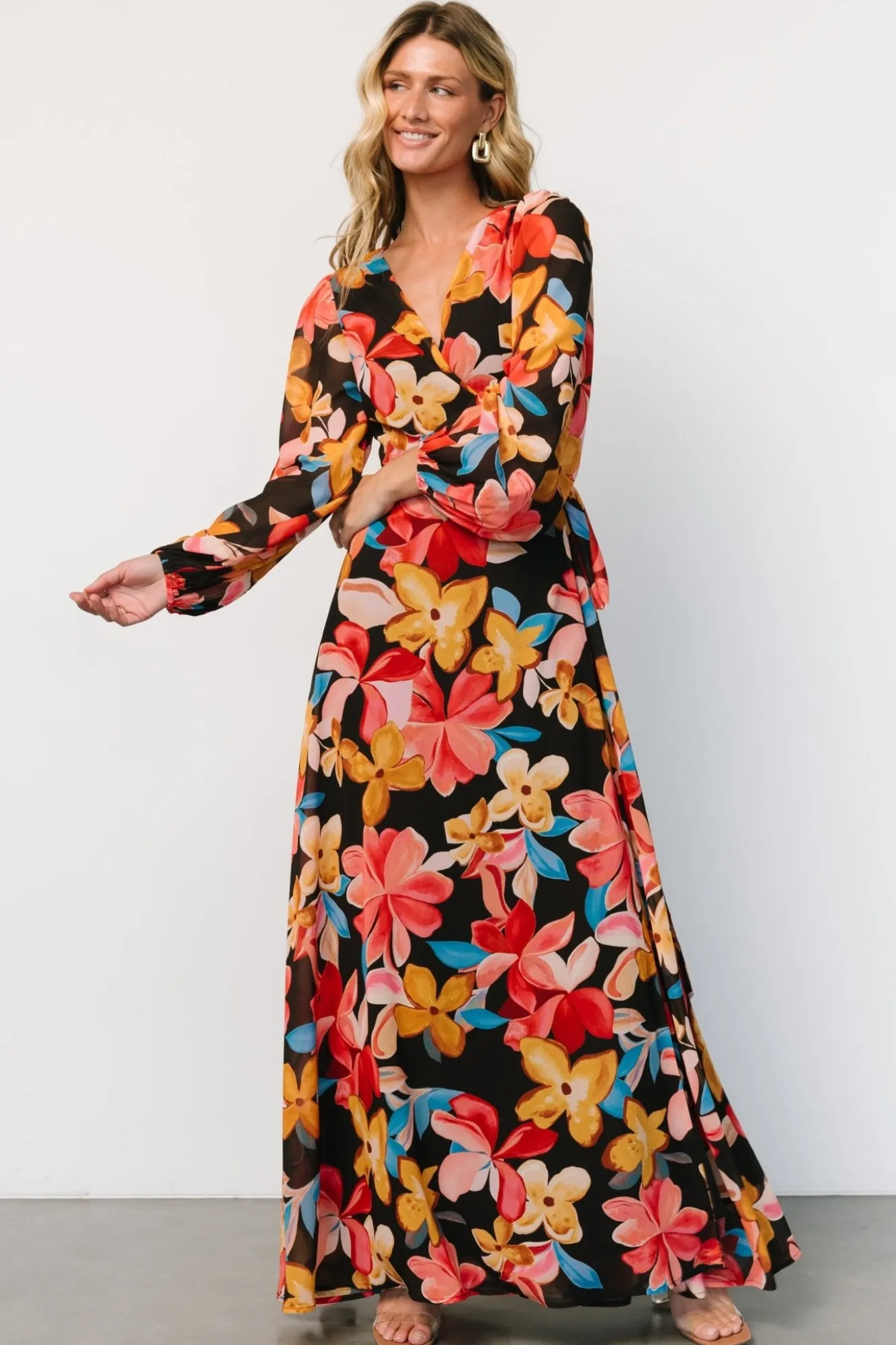 Baltic Born Katinka Wrap Maxi Dress | Tropical Night Floral