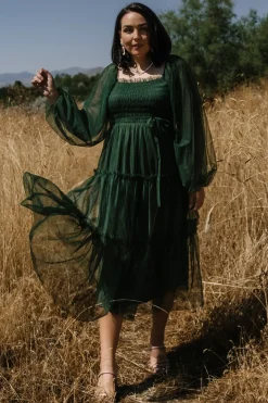Baltic Born Katrina Tulle Maxi Dress | Dark Green