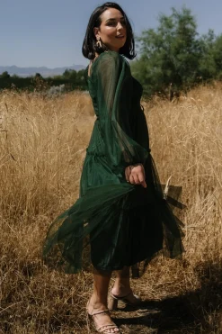 Baltic Born Katrina Tulle Maxi Dress | Dark Green
