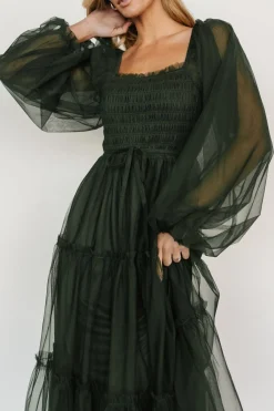 Baltic Born Katrina Tulle Maxi Dress | Dark Green