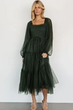 Baltic Born Katrina Tulle Maxi Dress | Dark Green