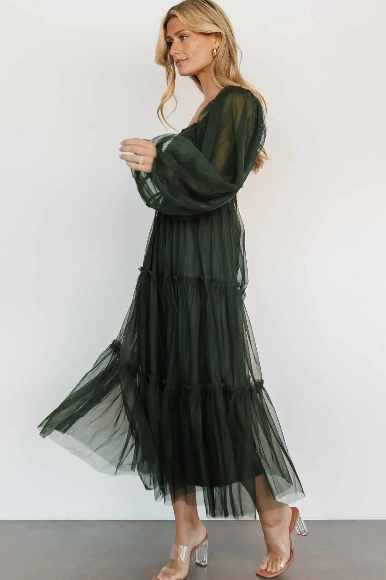Baltic Born Katrina Tulle Maxi Dress | Dark Green
