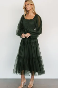 Baltic Born Katrina Tulle Maxi Dress | Dark Green