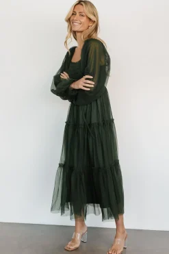 Baltic Born Katrina Tulle Maxi Dress | Dark Green