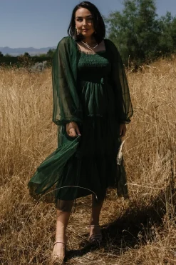 Baltic Born Katrina Tulle Maxi Dress | Dark Green
