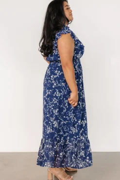 Baltic Born Kearny Ruffle Maxi Dress | Blue Floral