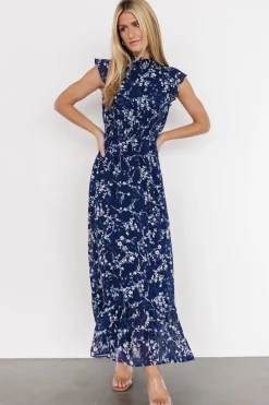 Baltic Born Kearny Ruffle Maxi Dress | Blue Floral
