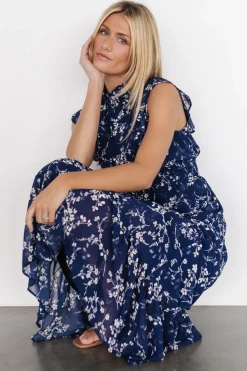 Baltic Born Kearny Ruffle Maxi Dress | Blue Floral