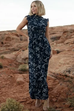 Baltic Born Kearny Ruffle Maxi Dress | Blue Floral