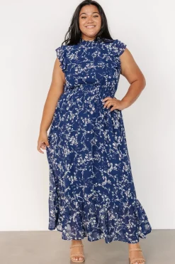 Baltic Born Kearny Ruffle Maxi Dress | Blue Floral