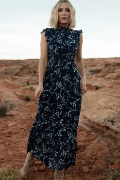 Baltic Born Kearny Ruffle Maxi Dress | Blue Floral