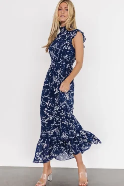 Baltic Born Kearny Ruffle Maxi Dress | Blue Floral