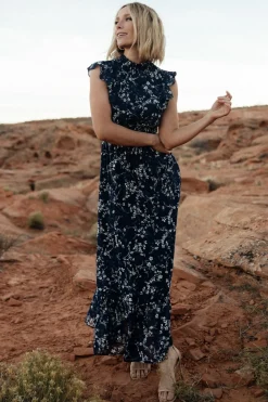 Baltic Born Kearny Ruffle Maxi Dress | Blue Floral