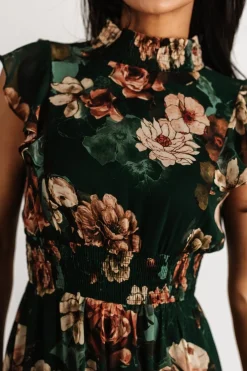 Baltic Born Kearny Ruffle Maxi Dress | Dark Green Floral