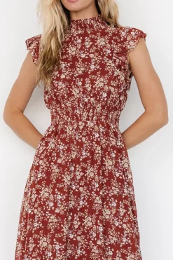 Baltic Born Kearny Ruffle Maxi Dress | Rust Print