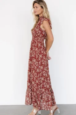 Baltic Born Kearny Ruffle Maxi Dress | Rust Print