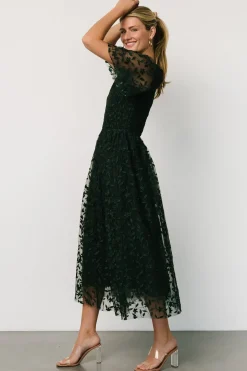 Baltic Born Kendra Embroidered Dress | Dark Green
