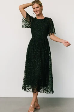 Baltic Born Kendra Embroidered Dress | Dark Green