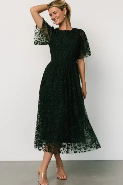Baltic Born Kendra Embroidered Dress | Dark Green