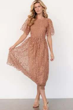 Baltic Born Kendra Embroidered Dress | Nude Rose