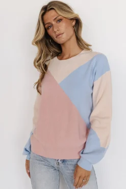 Baltic Born Kendrick Color Block Sweater | Blush Multi