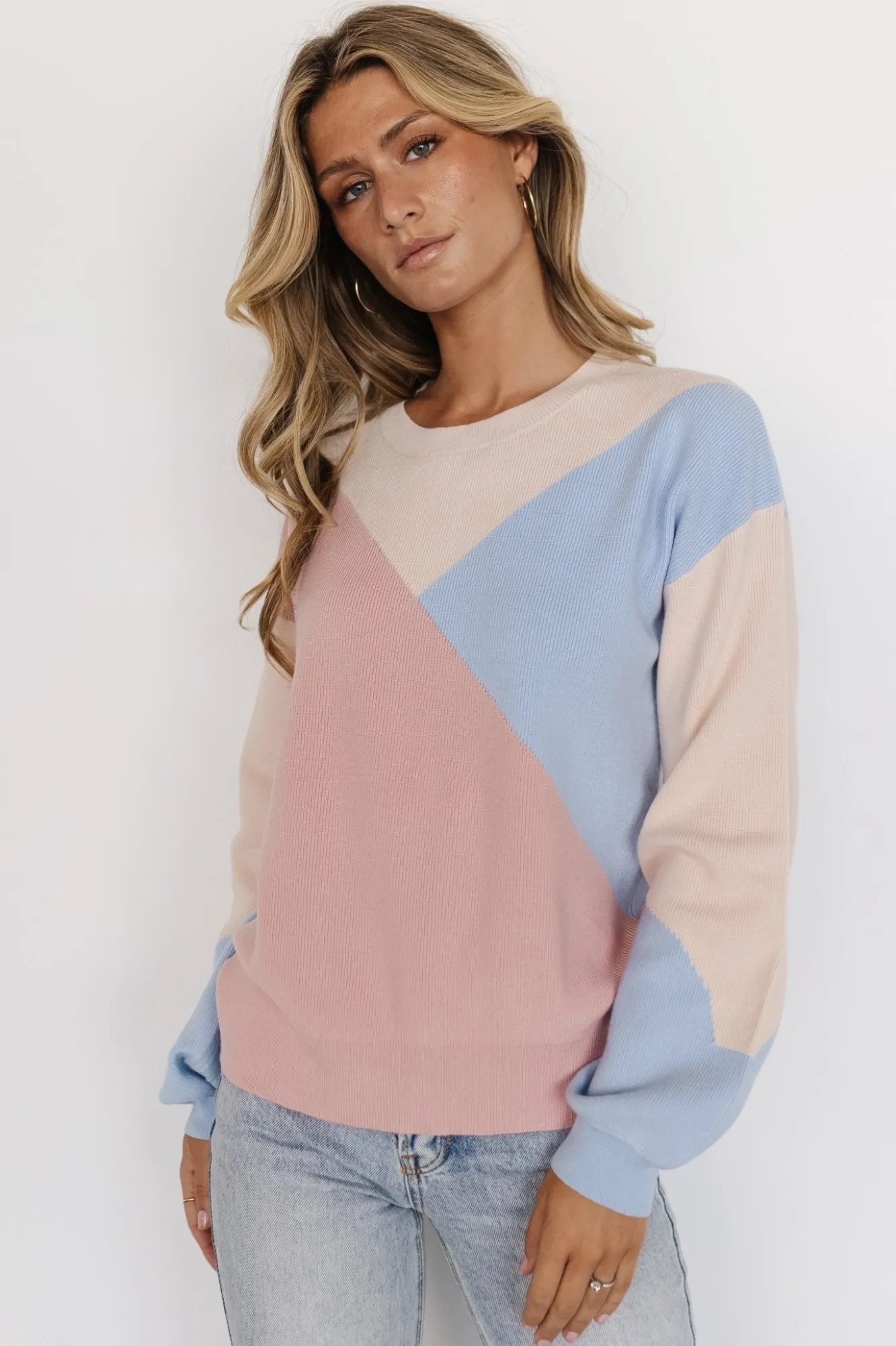 Baltic Born Kendrick Color Block Sweater | Blush Multi