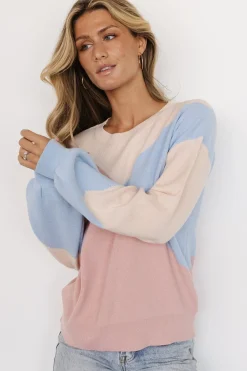 Baltic Born Kendrick Color Block Sweater | Blush Multi