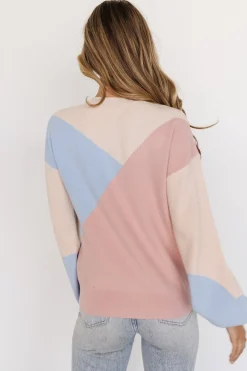 Baltic Born Kendrick Color Block Sweater | Blush Multi