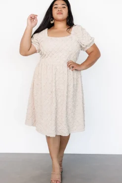 Baltic Born Keri Gathered Dress | Light Taupe