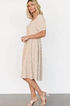 Baltic Born Keri Gathered Dress | Light Taupe