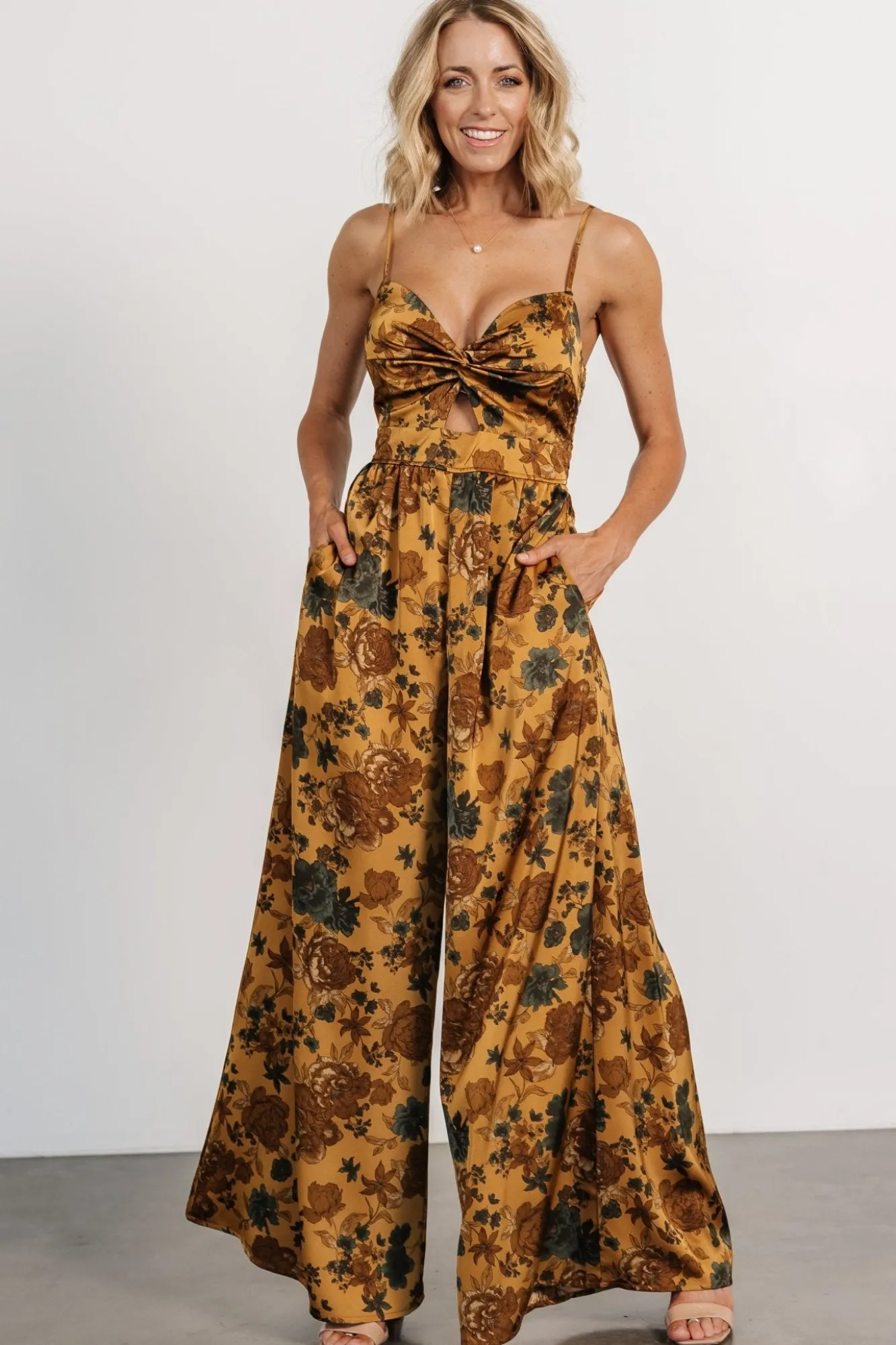 Baltic Born Khloe Wide Leg Jumpsuit | Gold Multi
