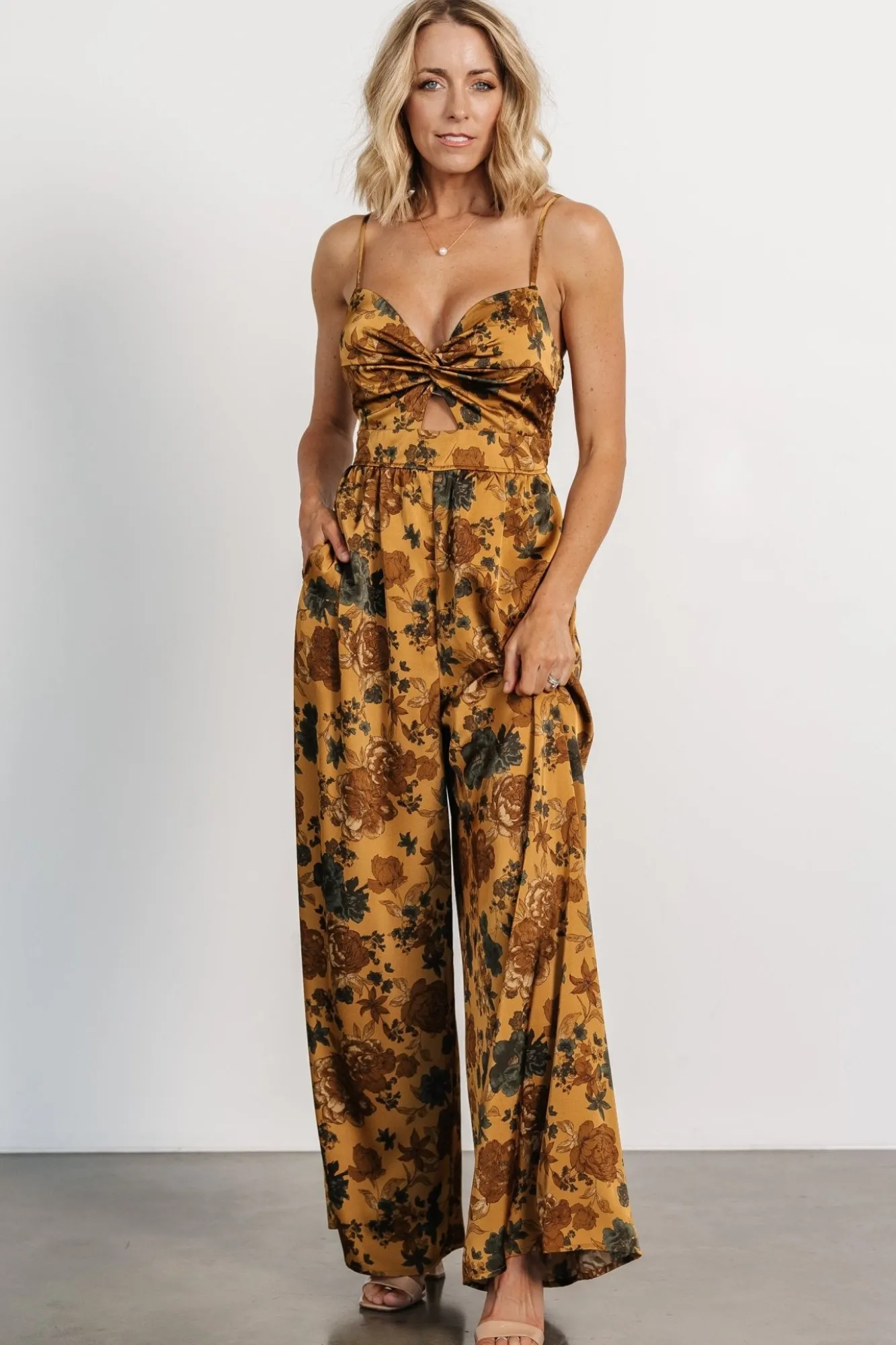 Baltic Born Khloe Wide Leg Jumpsuit | Gold Multi