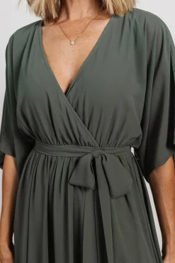 Baltic Born Kia Kimono Maxi Dress | Dark Sage