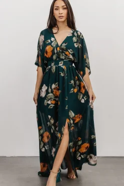 Baltic Born Kia Kimono Maxi Dress | Deep Topaz Floral