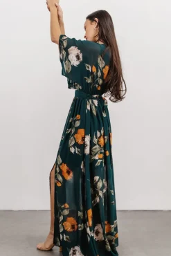 Baltic Born Kia Kimono Maxi Dress | Deep Topaz Floral