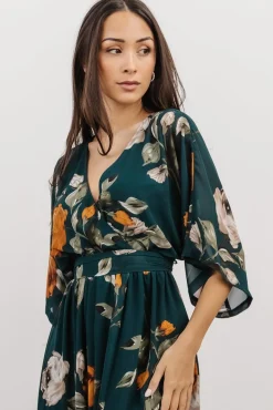 Baltic Born Kia Kimono Maxi Dress | Deep Topaz Floral