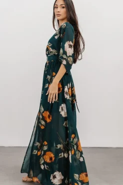 Baltic Born Kia Kimono Maxi Dress | Deep Topaz Floral